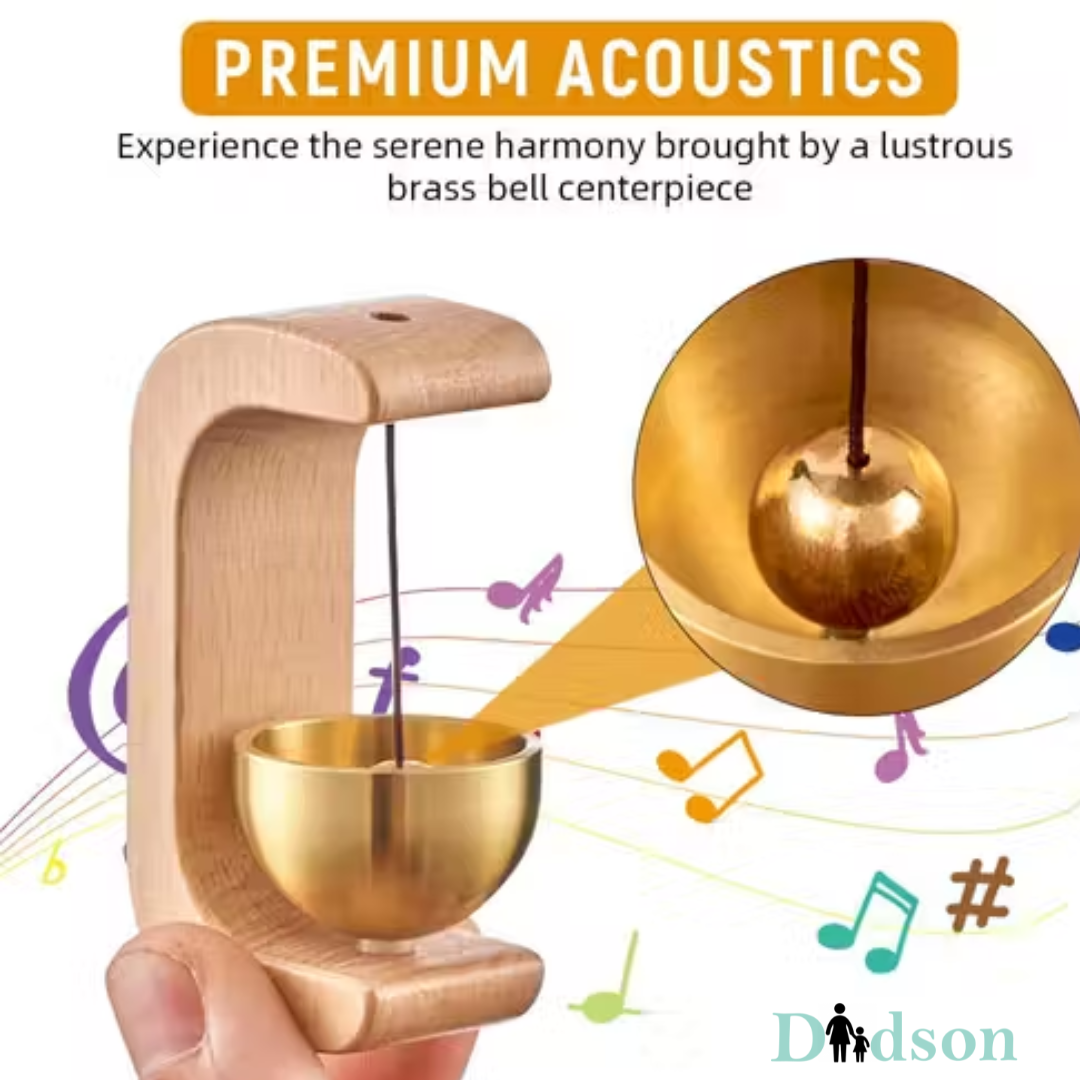 Handcrafted Wooden Door Bell with Brass – Elegant Home Décor & Soothing Sound