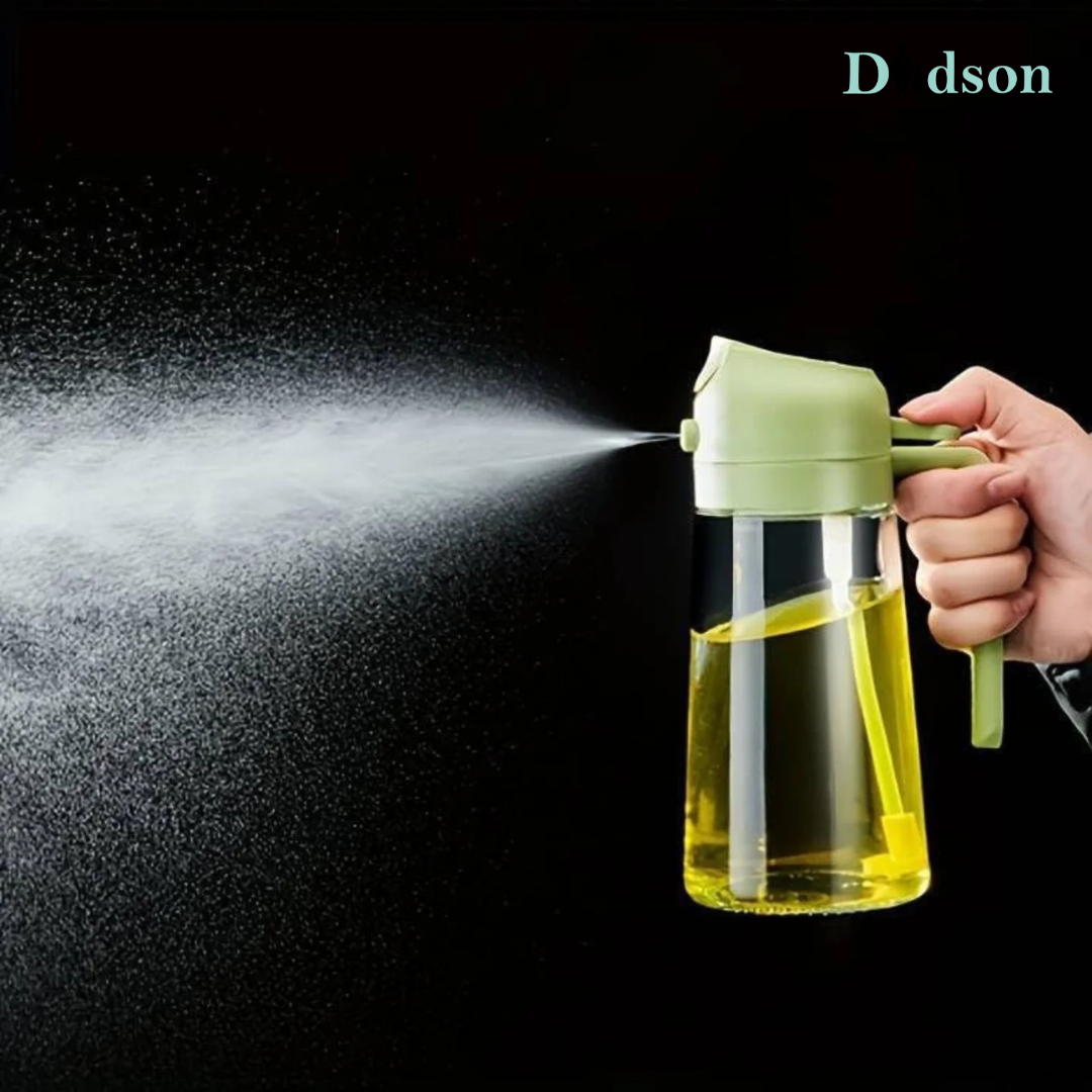 Oil Sprayer & Dispenser Bottle 2-in-1 Premium Glass– 500ML Food-Grade Oil Container for Air Fryer, Salad, BBQ & Cooking