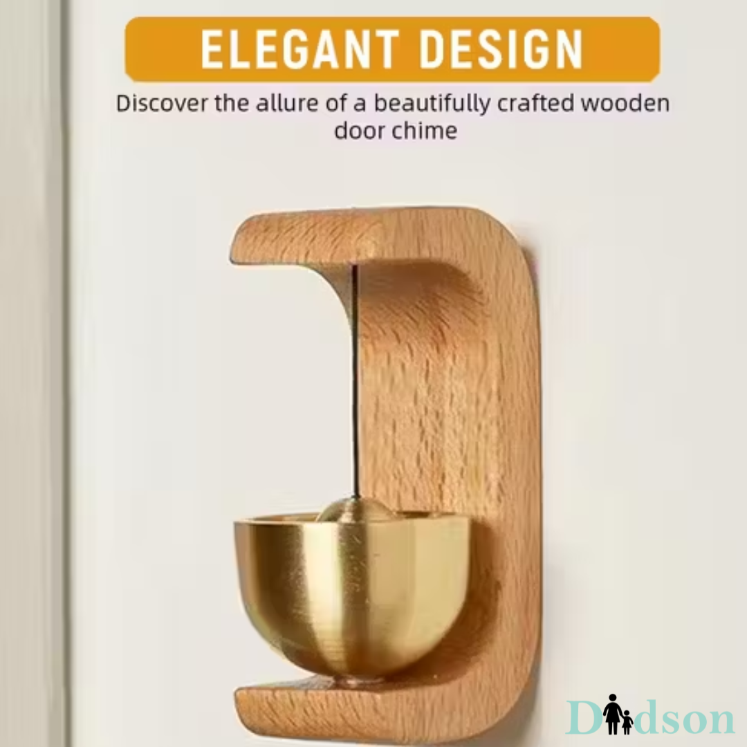 Handcrafted Wooden Door Bell with Brass – Elegant Home Décor & Soothing Sound