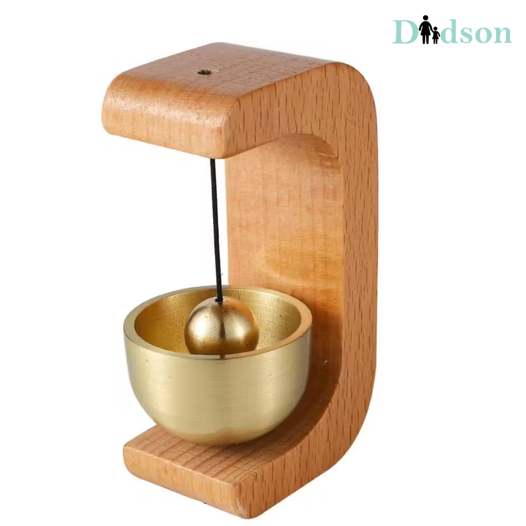 Handcrafted Wooden Door Bell with Brass – Elegant Home Décor & Soothing Sound