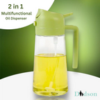 Oil Sprayer & Dispenser Bottle 2-in-1 Premium Glass– 500ML Food-Grade Oil Container for Air Fryer, Salad, BBQ & Cooking