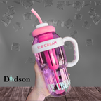 Ice Water Bottle with Handle and Straw.