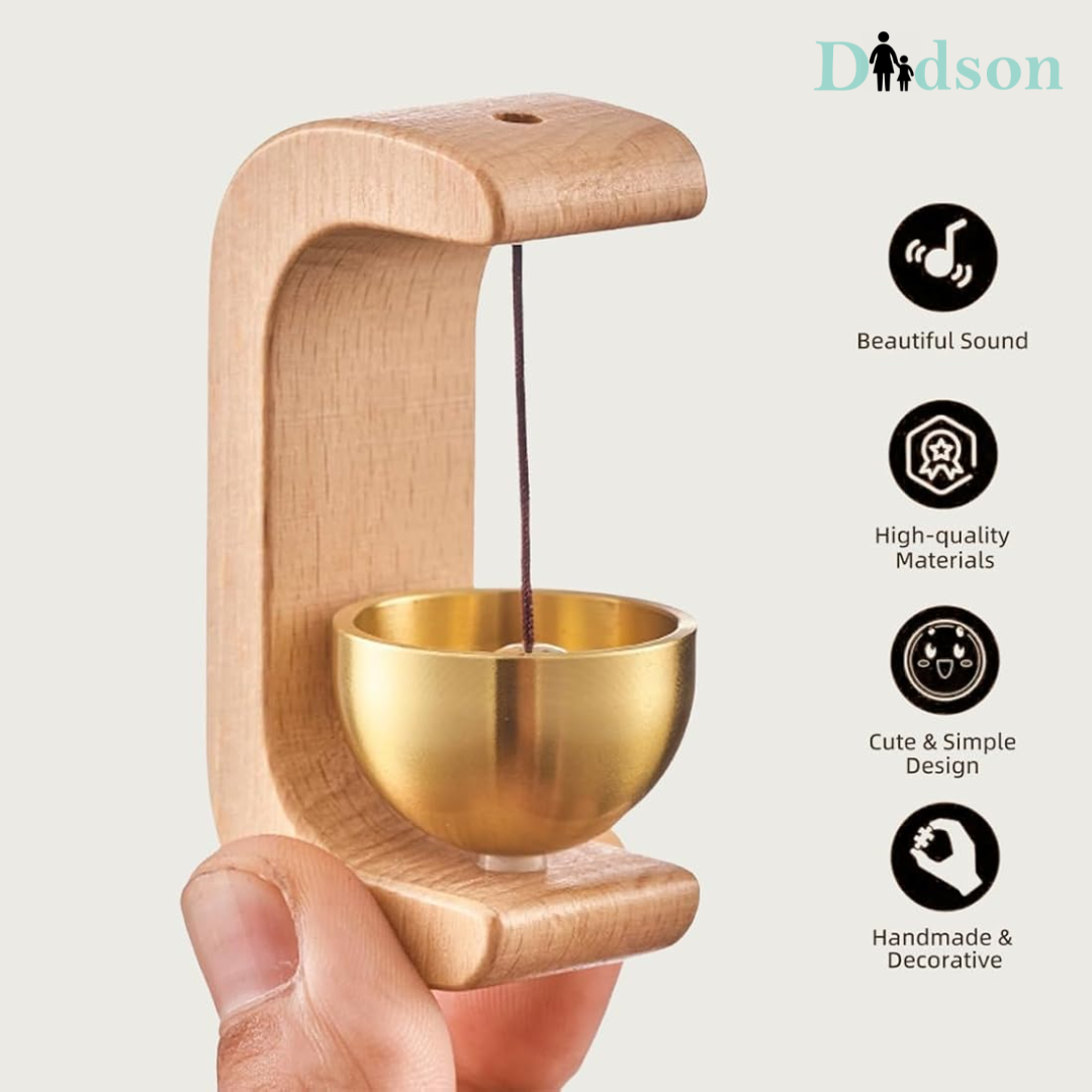 Handcrafted Wooden Door Bell with Brass – Elegant Home Décor & Soothing Sound