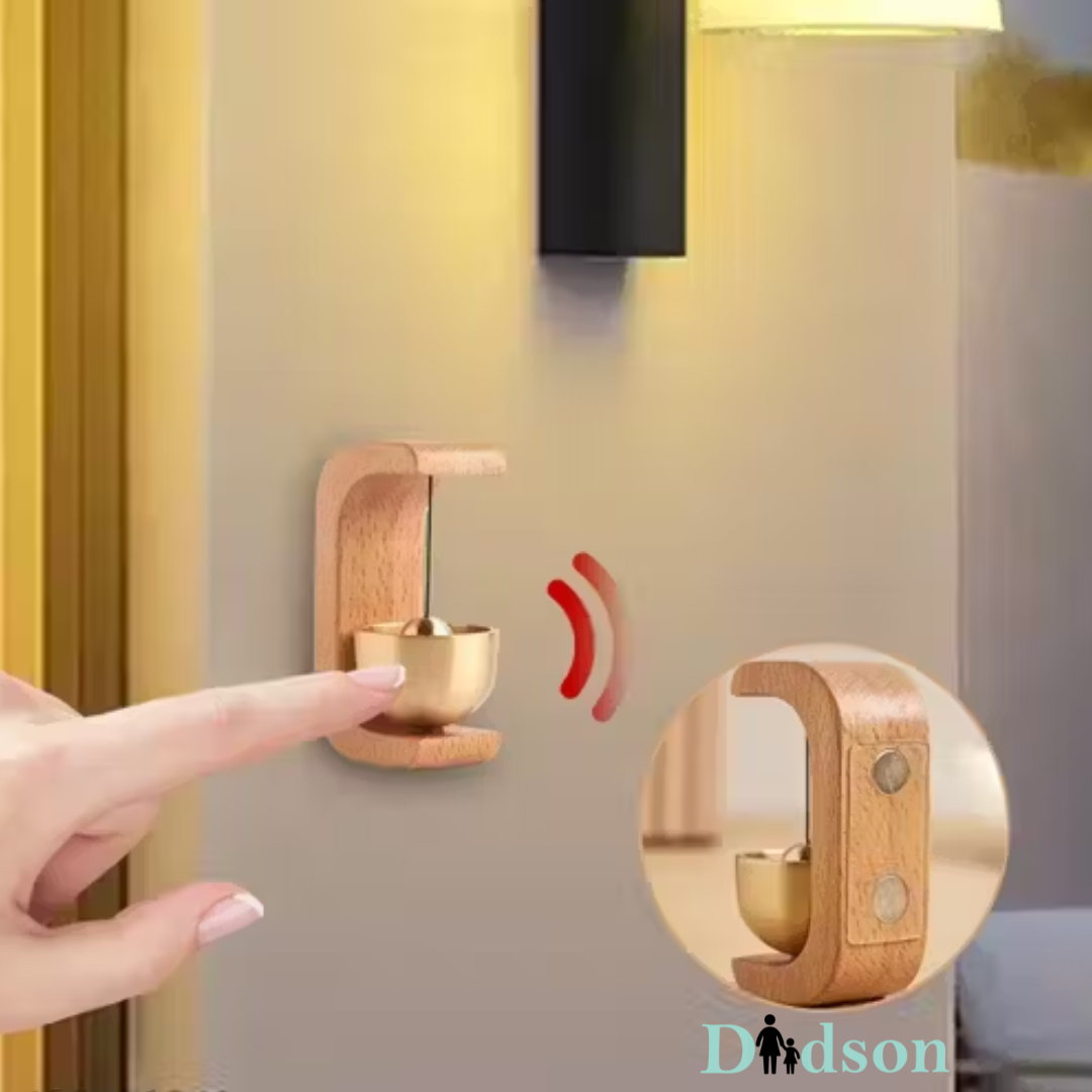 Handcrafted Wooden Door Bell with Brass – Elegant Home Décor & Soothing Sound