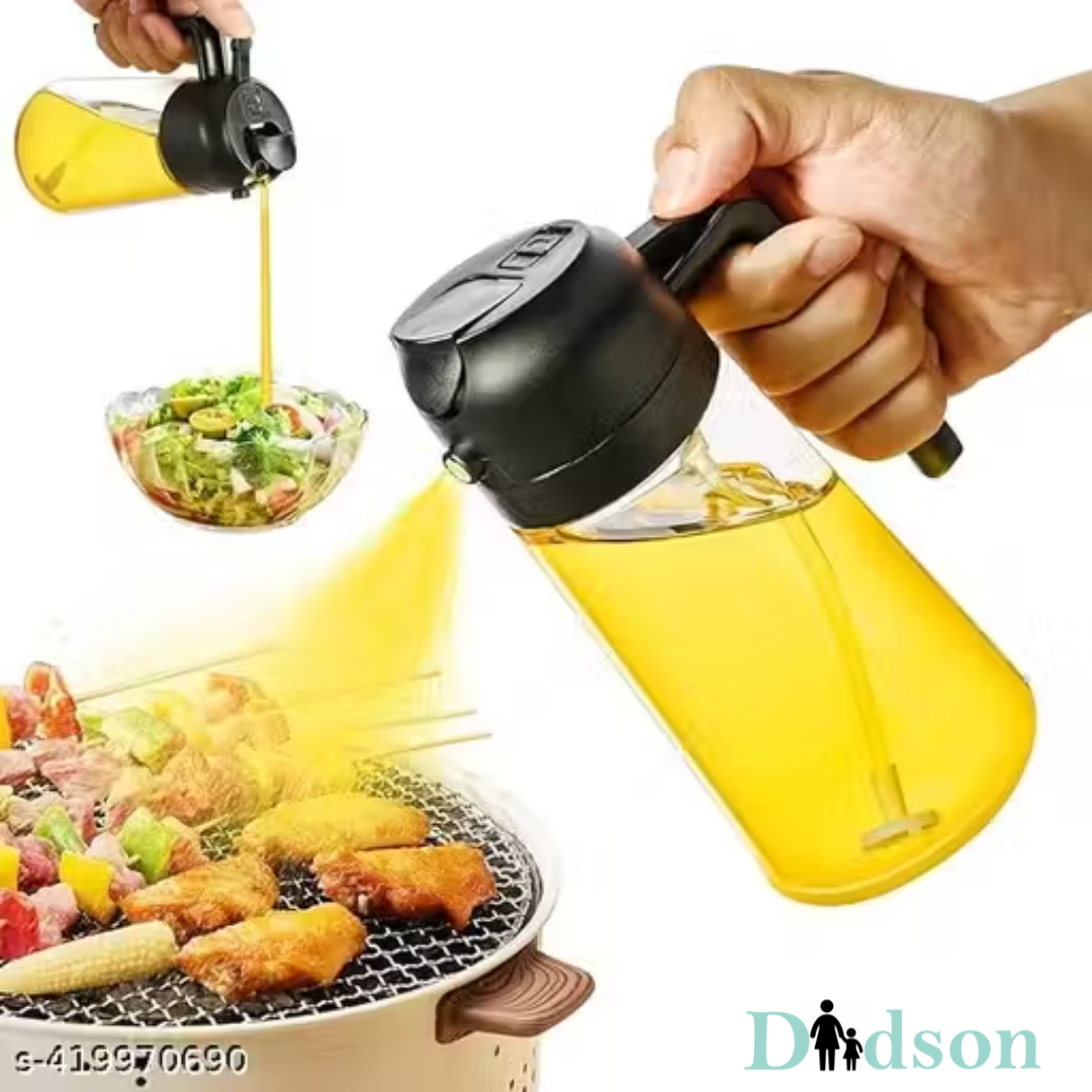 Oil Sprayer & Dispenser Bottle 2-in-1 Premium Glass– 500ML Food-Grade Oil Container for Air Fryer, Salad, BBQ & Cooking