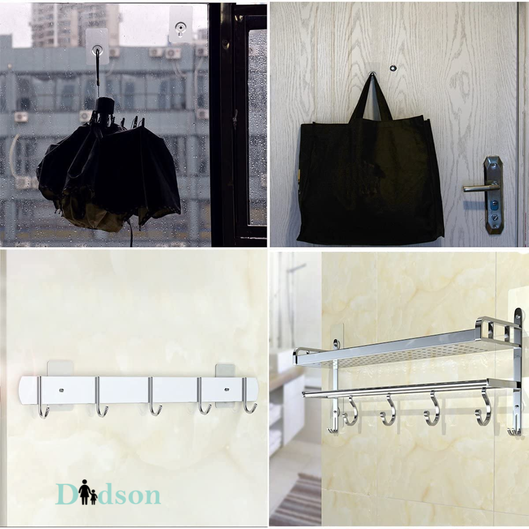 Self-Adhesive Wall Hook – Stainless Steel Multipurpose Hook (No Drilling Required)We offer 100% guarantee. If you want true quality, choose us