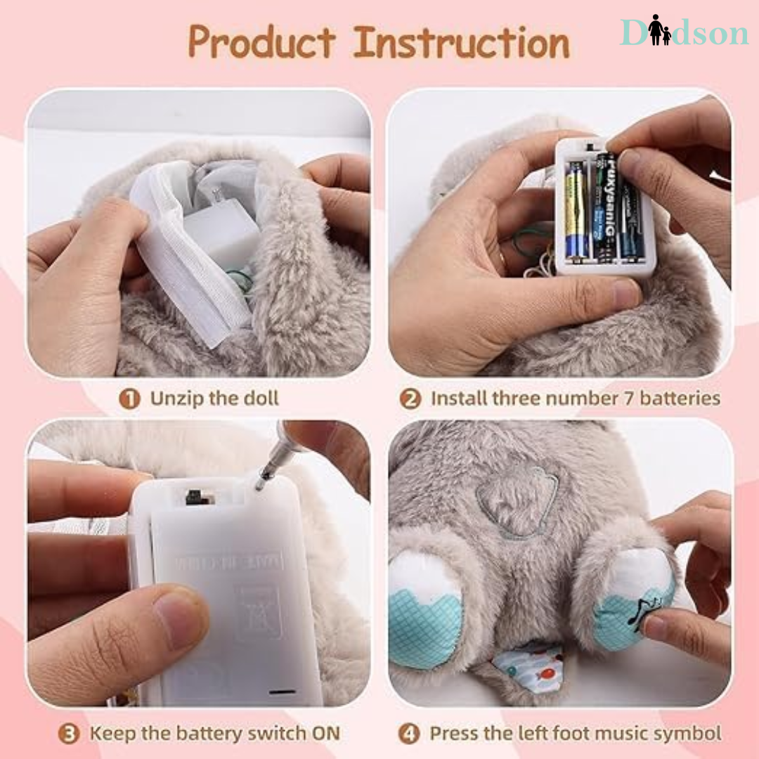 Breathing Plush Teddy with Music – Soft Sleep Aid for Babies & Kids