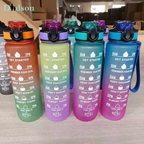 Silicone Motivational Water Bottle – Leakproof Unbreakable 1L