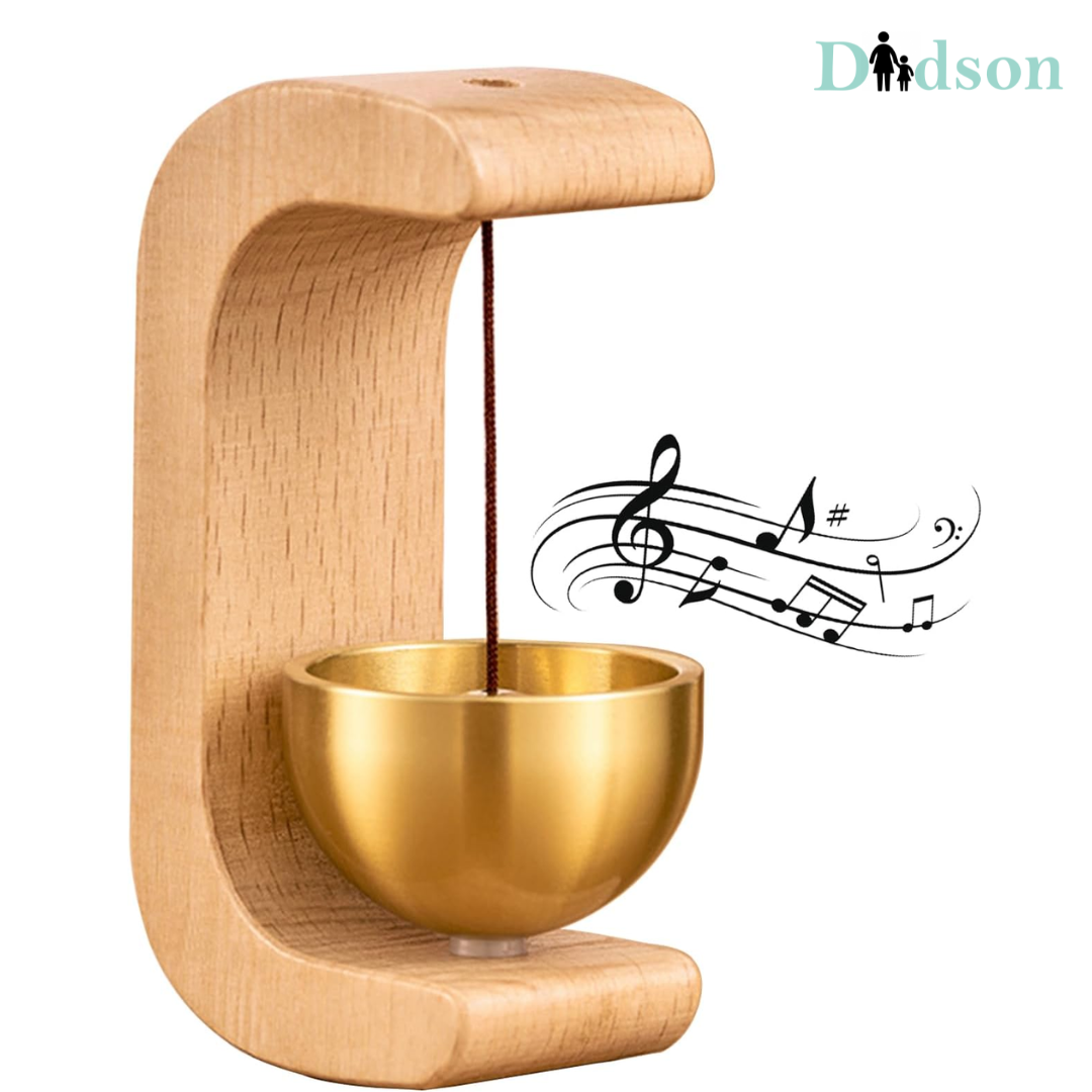 Handcrafted Wooden Door Bell with Brass – Elegant Home Décor & Soothing Sound