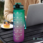 Silicone Motivational Water Bottle – Leakproof Unbreakable 1L