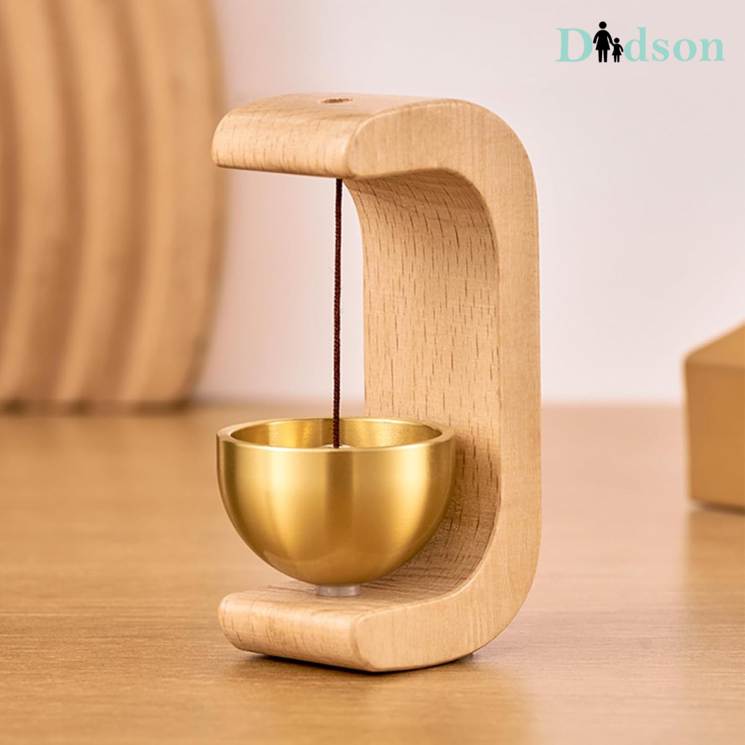Handcrafted Wooden Door Bell with Brass – Elegant Home Décor & Soothing Sound